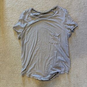 American Eagle Outfitters Black and White Striped Tee